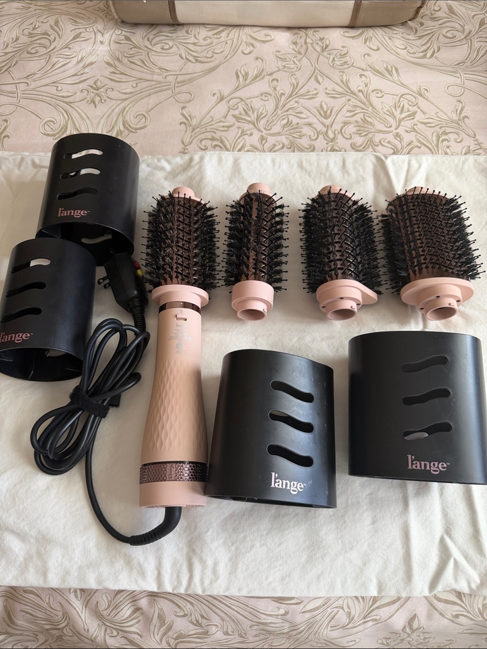 Lange Pink and Black Interchangeable Hot Air Styling Brush Set